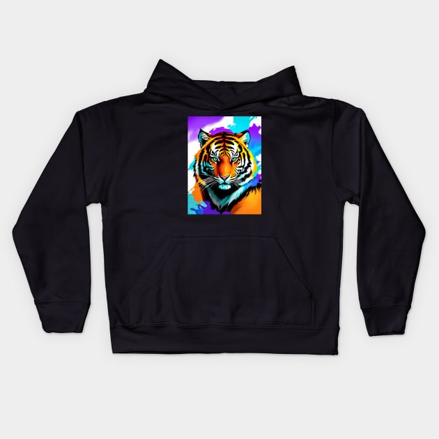 Beautiful Siberian Tiger Kids Hoodie by Juka